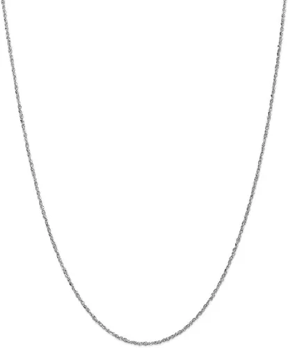 Vista 8 de IceCarats Collar de eslabones trenzados de cadena de cuerda de oro blanco de 14 quilates de 0.067 in