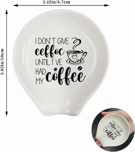 Vista 2 de Soporte para cucharas de café, accesorios de barra de café y soporte para cuchara, I DON'T GIVE EEFFOC UNTIL I 'VE HAD MY COFFEE, soporte de cuchara