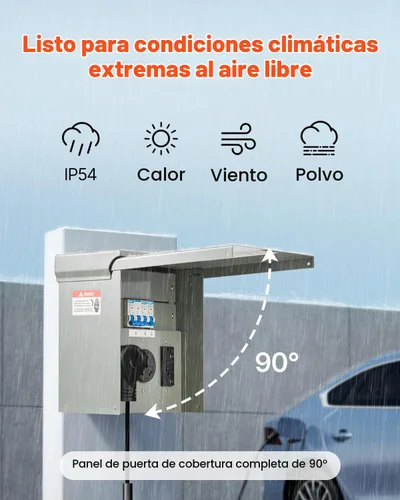 Vista 4 de VEVOR Panel de salida de energía temporal, caja de interruptor eléctrico para RV resistente a la intemperie con receptáculo de 20/30/50 amperios