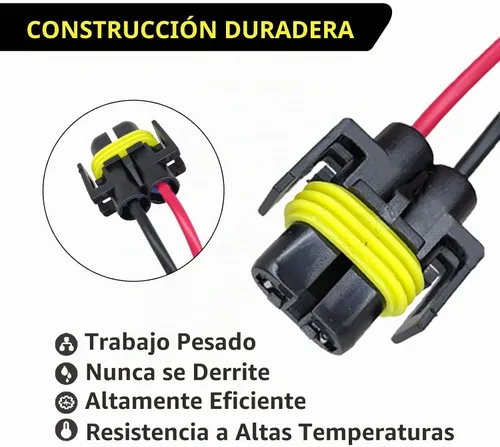 Vista 6 de DWLJX913BL-2PS - 2 conectores de cable para faros delanteros H11, enchufes de arnés de cableado de extensión con cables, adaptador de coleta