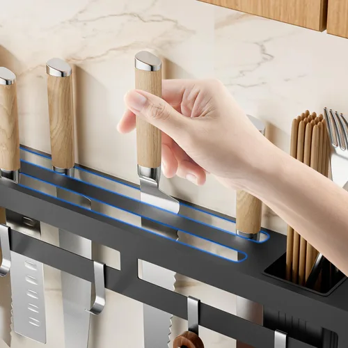 Vista 7 de Estante para utensilios de montaje en pared, colgadores de ollas de 15.7 pulgadas para cocina, colgador de utensilios de cocina para cucharas