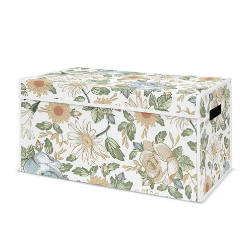 Vista 14 de Sweet Jojo Designs Caja de almacenamiento plegable de juguetes con tapa para habitación de bebé, habitación de niños, marfil, bohemio, vintage