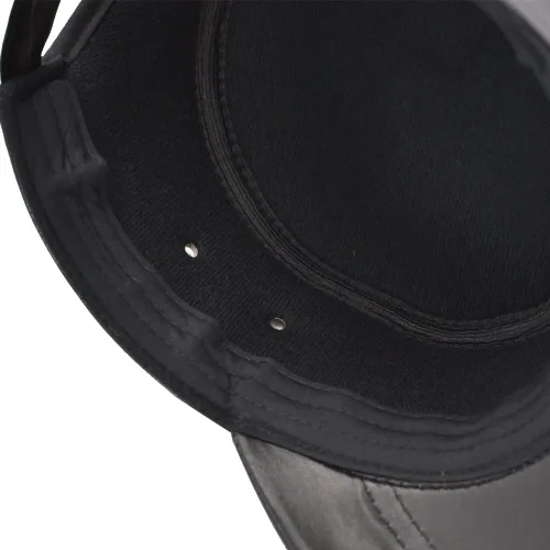 Vista 6 de IFSUN Gorra plana de piel de cordero auténtica para hombre