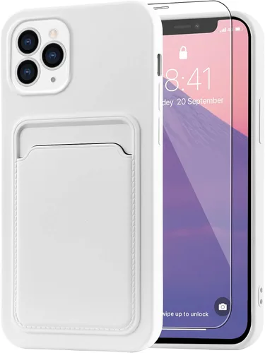 Vista 44 de MZELQ Compatible con iPhone 11 Funda TPU Soporte para Tarjetas Cubierta de Billetera, Protección de Cámara + Protector de Pantalla Funda Suave