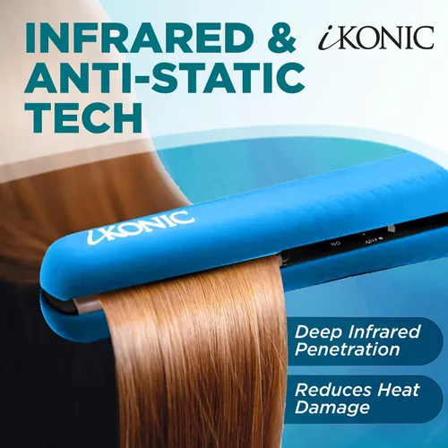 Vista 8 de IKONIC Placas flotantes de 1.25 pulgadas, plancha de pelo de cerámica 100% pura y plancha plana – calentamiento rápido, antiestática, tecnología