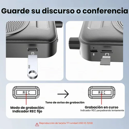 Vista 8 de Amplificador de voz inalámbrico para profesores, micrófono Lavalier Bluetooth Negro carbón