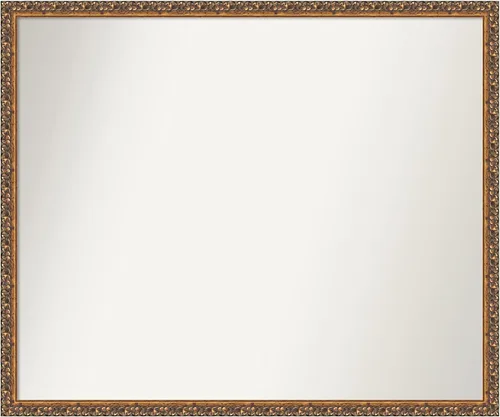 Vista 134 de Amanti Art Espejo de baño de bronce para sobre fregadero, 29 x 19 pulgadas, espejo rectangular de bronce antiguo, marco de madera tradicional