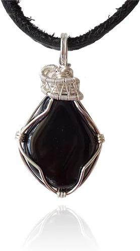 Vista 16 de Collar de cristal de piedra natal alternativo para mujer y hombre - plateado