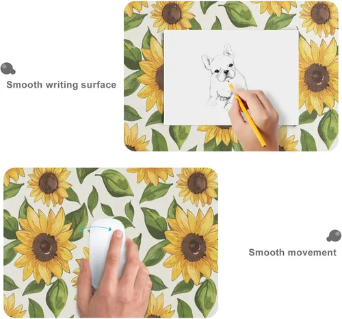 Vista 3 de ALAZA Retro Sunflower Leaves Large Gaming Mouse Pad Big Mousepad Mice Keyboard Mat with Non-Slip Rubber Base for Computer Laptop Home & Office, 31.5