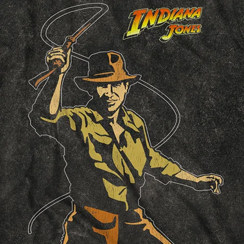 Vista 2 de Camiseta clásica de Indiana Jones para hombre, Indiana Jones, Harrison Ford, Indiana Jones, teñido anudado