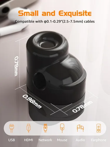 Vista 4 de Paquete de 6 clips magnéticos para cables, soporte ajustable suave para cable de teléfono celular con forma de zapato, clips de cadena de luces