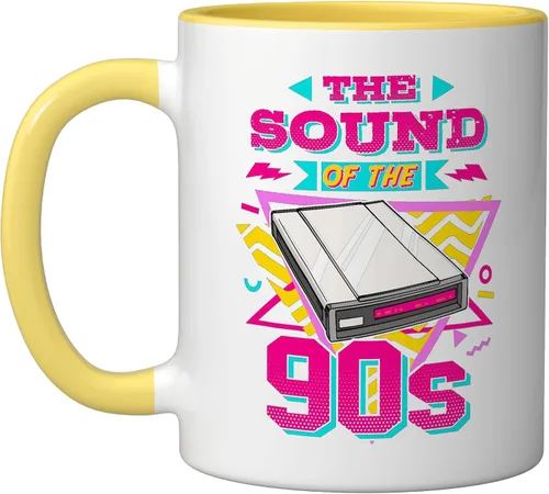 Vista 9 de 90s Nostalgia Retro 90s Dial Up Internet Vintage Ceramic Mug, Black/White
