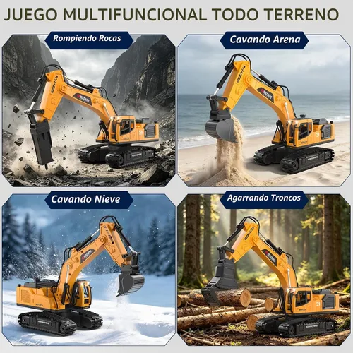 Vista 3 de Juguete de excavadora de control remoto 3 en 1, excavadora RC de 20 canales