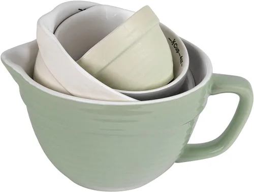 Vista 3 de Creative Co-Op Tazas Medidoras en Forma de Tazón para Masa (Juego de 4 Tamaños), Multicolor, 6.5 x 5 pulgadas