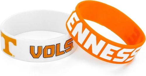 Vista 4 de aminco NCAA - Juego de pulseras de goma de silicona unisex para adultos, paquete de 2