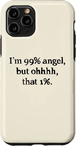 Vista 27 de iPhone 16 Im 99 percent angel but funny women sayings quotes Gift Case