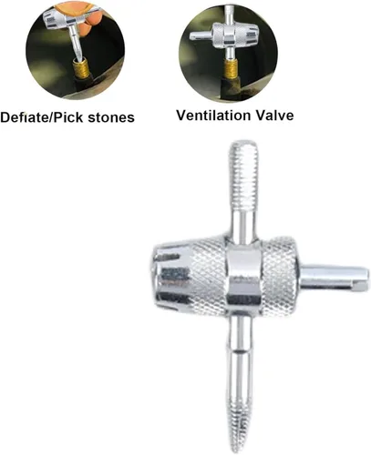 Vista 4 de Valve Core Replacement Tool Set, Steel Construction with ABS Handle, Includes Installation Pusher and Extractor, for Car, Truck, and Motorcycle Tires