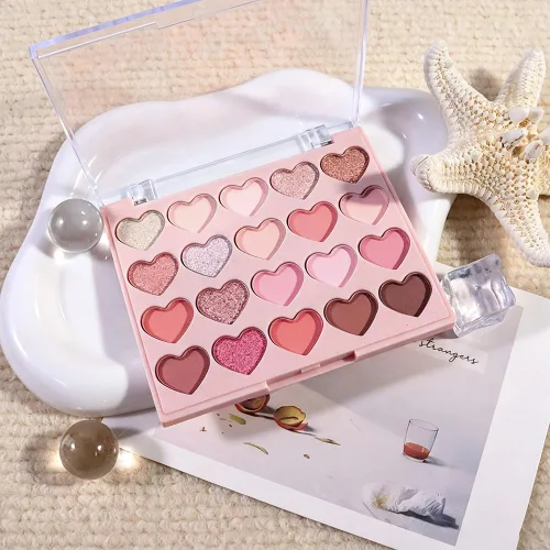 Vista 7 de SUAKE Paleta de sombras de ojos rosa nude, mate y brillante, alta pigmentación, 20 colores, marrón y morado para maquillaje de ojos, paleta