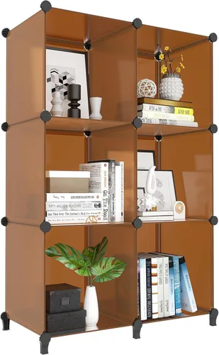 Vista 14 de HOMIDEC - Organizador de almacenamiento de 6 cubos, biblioteca con estantería y martillo de metal, organizador de cubos para niños, armario, Negro