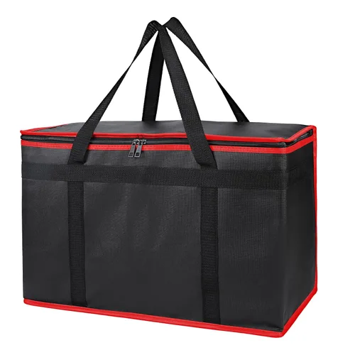 Vista 48 de Bodaon Bolsa de entrega de pizza aislada, 20" x 20" x 8" bolsas calentadoras de pizza para mantener caliente, bolsa aislada para entrega de Negro