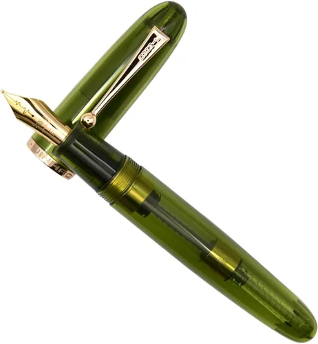 Vista 3 de Jinhao 9019 - Pluma estilográfica acrílica, punta de latido del corazón de 0.020 in con convertidor de tinta, bolígrafo de escritura suave de diseño