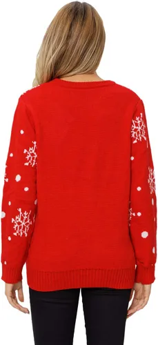 Vista 2 de VENTELAN Suéter de Navidad para mujer, divertido árbol de Navidad, suéter feo con copos de nieve, de manga larga