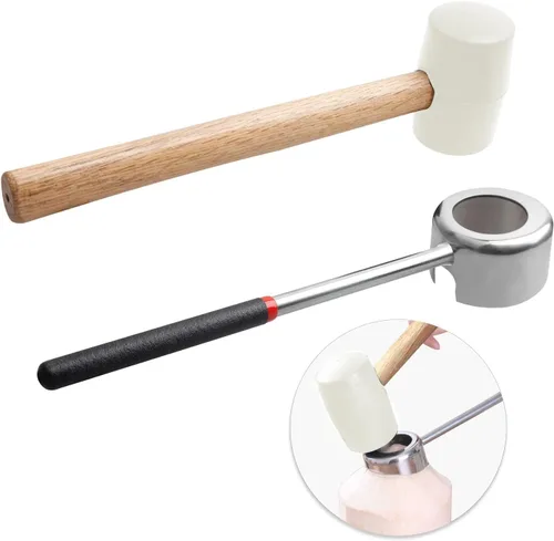 Vista 8 de Herramientas de abridor de coco con martillo, herramienta de coco joven súper segura y fácil de abrir, juego de abridor de coco de acero inoxidable