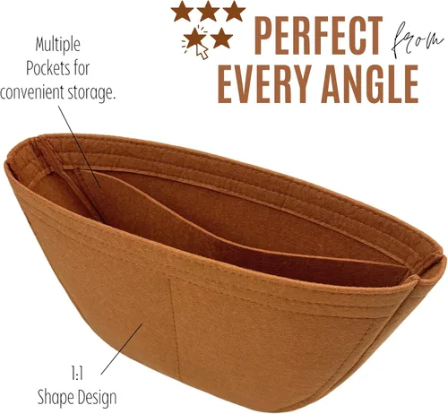 Vista 9 de Divitize Organizador de bolso de alta calidad compatible con LV Loop Hobo GM bolsa inserta – Inserto de fieltro hecho a mano de 0.079 in, ajuste
