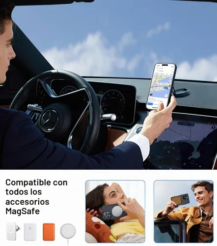 Vista 4 de TORRAS Funda magnética de ajuste delgado para iPhone 15 Pro, compatible con MagSafe, soporte de cámara, funda protectora delgada y antiarañazos mate