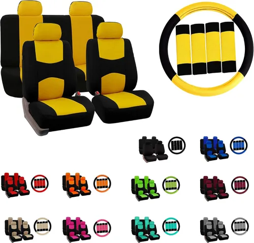 Vista 9 de Fundas para asiento FH GROUP FH-FB050102 planas, para la mayoría de los autos, camiones, furgonetas o camionetas, Beige-FH2033