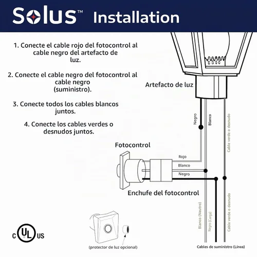Vista 5 de Solus Sensor de atardecer a amanecer con enchufe de cambio Ezee - Sensor de fotocélula exterior para postes de lámpara de 3 pulgadas