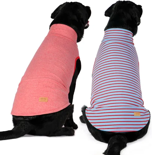 Vista 27 de KYEESE Paquete de 2 suéteres para perro, abrigo para mascotas, cuello alto, ropa elástica para perros, suéteres súper suaves para perros pequeños 1#
