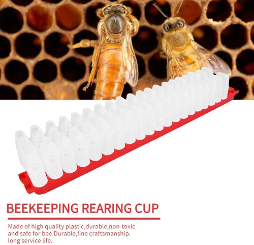 Vista 3 de Queen Bee - Taza de cría de abejas, 46 unidades, ligera, práctica, jaula de abeja para apicultura, apicultura, soporte de vasos de celda de reina