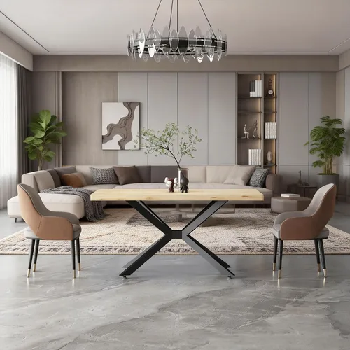 Vista 7 de Patas de escritorio de metal resistente de 29 pulgadas, base de mesa industrial de hierro forjado para vidrio, mármol, madera, marco de escritorio