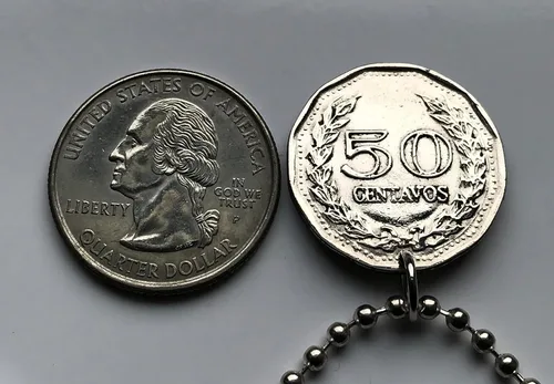 Vista 3 de 1972 Colombia 50 Centavos moneda colgante General Santander Bogotá Medellín Cali Barranquilla Cartagena Cúcuta Soacha Soledad Bucaramanga Bello