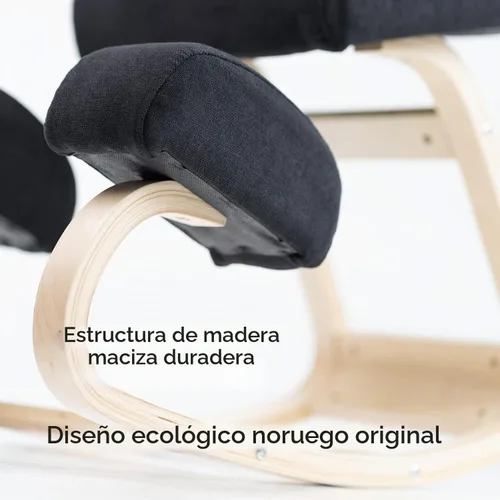Vista 8 de Silla ergonómica de rodillas con acolchado extra, soporte de postura, cómoda silla de escritorio, taburete mecedor en ángulo y asiento