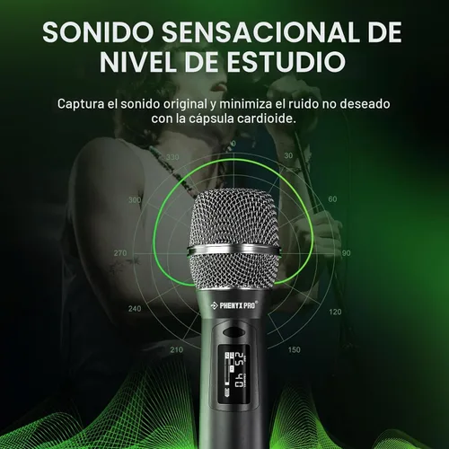 Vista 3 de Phenyx Pro Transmisor de mano UHF para sistemas de verdadera diversidad PWH
