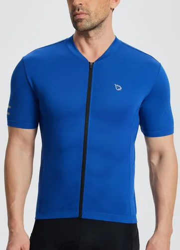Vista 2 de BALEAF Camiseta de ciclismo para hombre, manga corta, camisetas de ciclismo de bicicleta, camiseta con cremallera completa, 3+1 bolsillos, UPF50+