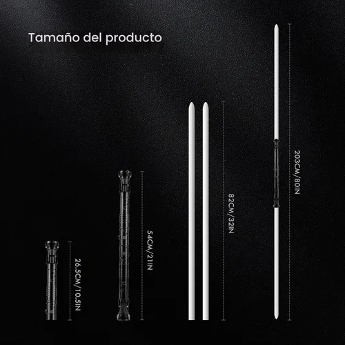 Vista 5 de DAMIENSABER - Sable de luz RGB3.0 de doble hoja con balanceo suave, sable de luz de duelo con control de movimiento, 16 fuentes de sonido, sables