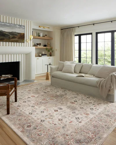 Vista 9 de Loloi Odette - Alfombra decorativa beige/plateada de 2'-3" x 3'-10" Beige y plateado