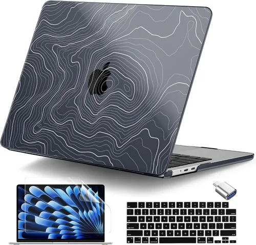 Vista 28 de Funda para MacBook Air de 15 pulgadas M5 M4 M3 M2 Chip 2026 2025 2024 2023 (modelo A3448 A3241 A3114 A2941), carcasa rígida con cubierta de teclado