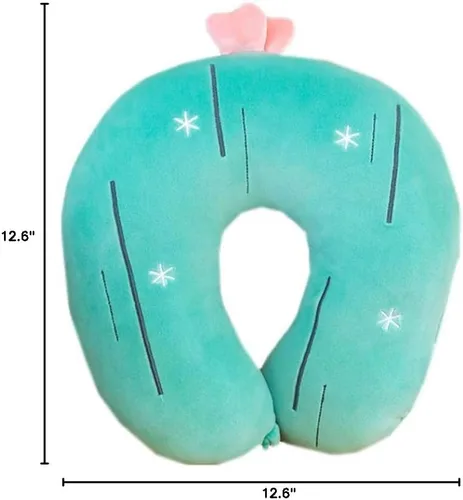 Vista 3 de Bonita almohada portátil en forma de U para el cuello en U para la oficina y viajes, para adultos, para oficina, hogar y siesta de avión