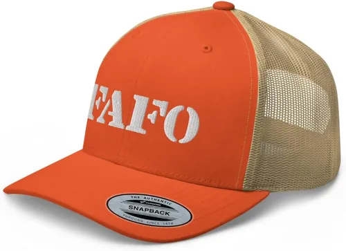 Vista 9 de FAFO Fuck Around and Find Out - Gorra de camionero curvada con corona media ajustable Negro