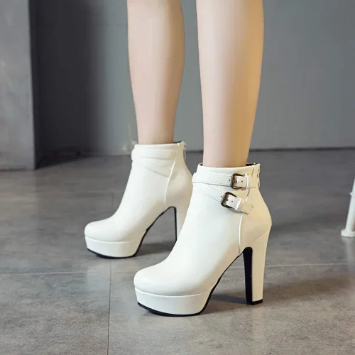Vista 12 de Scaoruki Zapatos de otoño de moda para mujer, botines de tacón de bloque