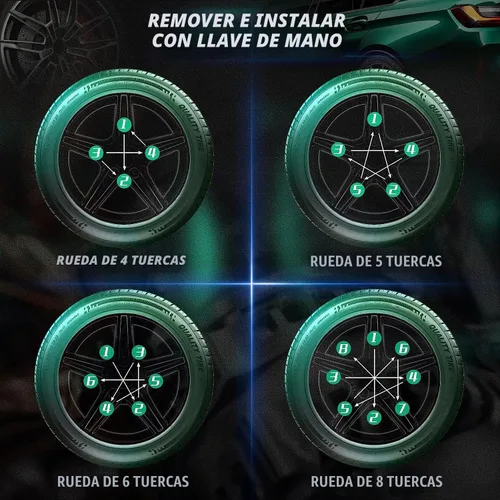 Vista 7 de Tuercas estriadas ATV M12x1.5, 16 tuercas de llanta de 12 x 1.5 pulgadas negras con 1 llave de enchufe, tuercas de bloqueo de extremo cerrado