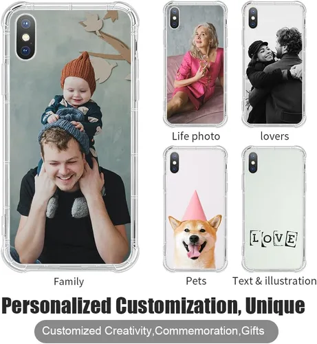 Vista 2 de Funda personalizada para iPhone, funda transparente de TPU suave a prueba de golpes, diseño de tus propias fundas de teléfono compatibles con Apple