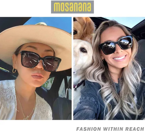 Vista 2 de mosanana Gafas de sol de gran tamaño para mujer estilo cuadrado de moda modelo DIVA