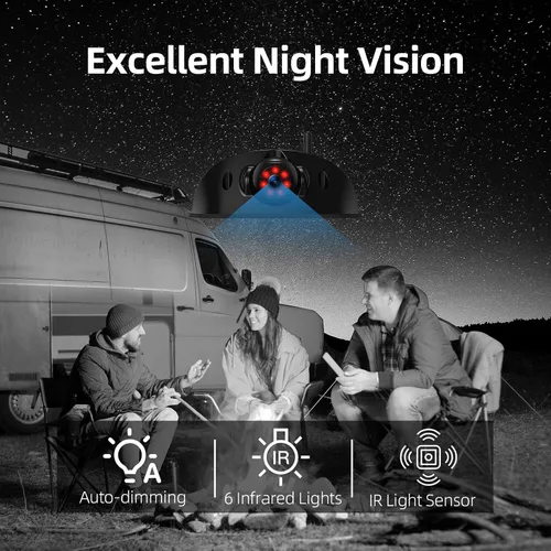 Vista 6 de eRapta Sistema inalámbrico de cámara de respaldo RV para Furrion con monitor de 5 pulgadas 1080P, 1 cámara trasera, visión amplia, grabación