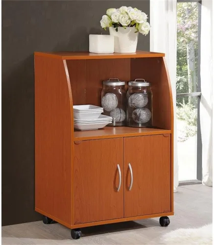 Vista 2 de Pemberly Row Carrito de cocina para microondas en cereza