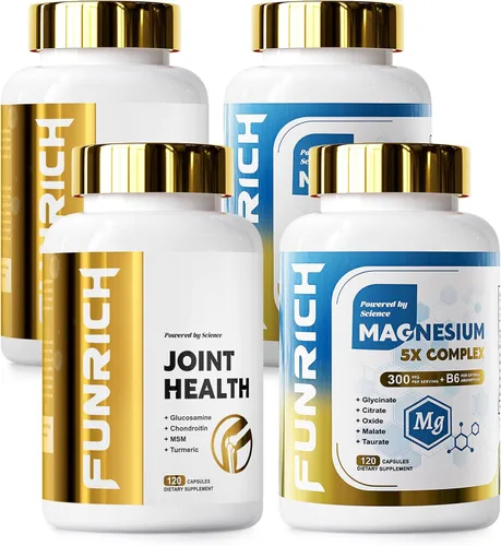 Vista 9 de Conjunto de suplementos de glucosamina condroitina MSM y complejo de magnesio, 2 botellas individuales Complejo de glucosamina y complejo